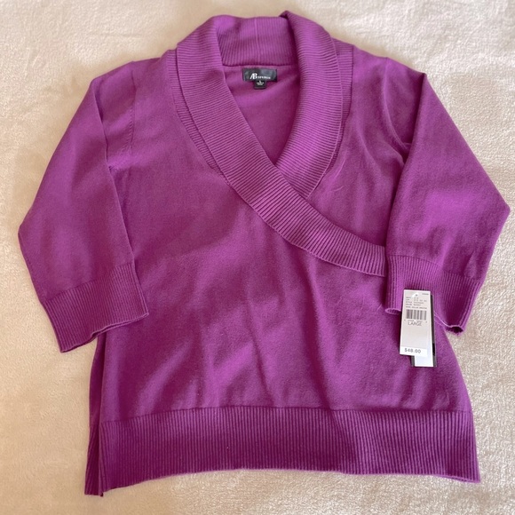 AB Studio V-Neck 3/4 Sweater - Size L - Picture 6 of 12